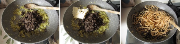 Pesto con olive nere e gorgonzola facile