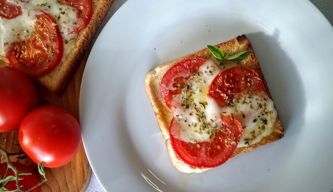 Ed ecco la caprese calda pronta per essere gustata.