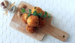 ricette di polpette Impiattamento finale: Polpettine di riso con zenzero e alici