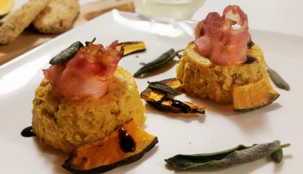 sformatini di zucca con bacon e salvia