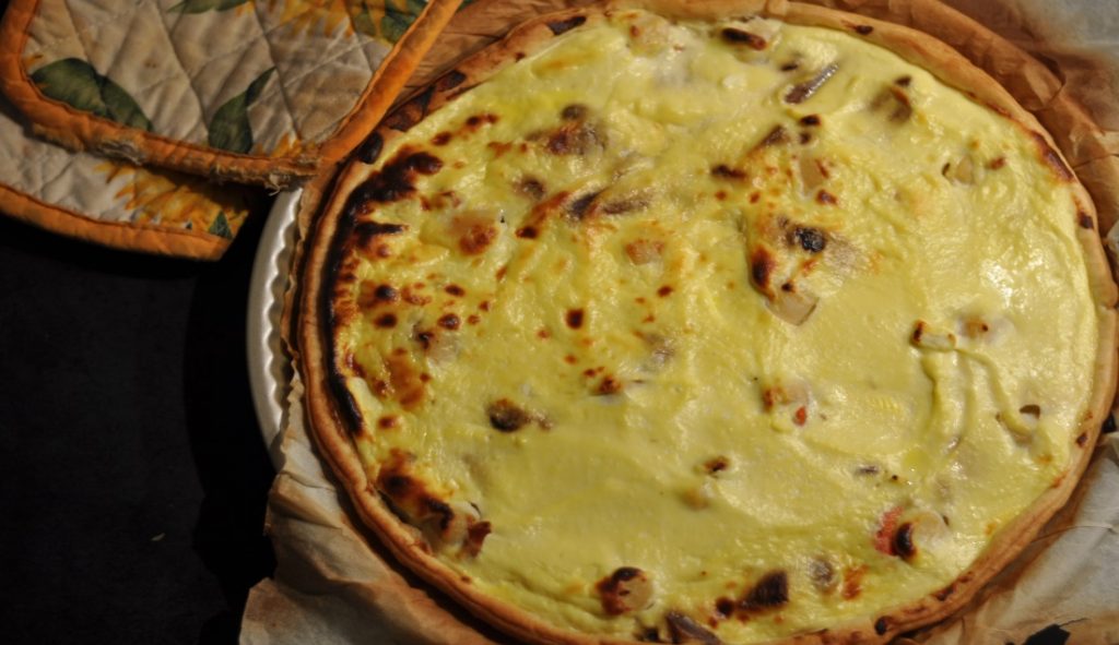 Torta salata con funghi e capesante