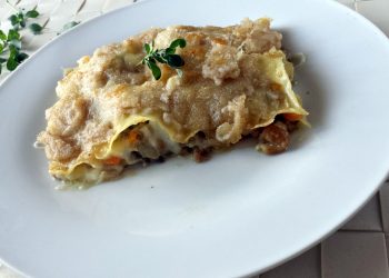 lasagna con ragù bianco e porcini