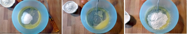 Sciogliete il burro nel microonde e aggiungete lo zucchero. Mescolate con una frusta fino ad ottenere una crema omogenea. Aggiungete la farina setacciata con il lievito e la vanillina. Unite anche l’uovo e mescolate fino ad ottenere una crema omogenea e spumosa.