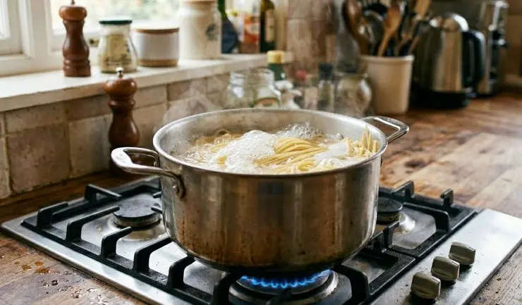 Cuocete il tutto a fiamma molto bassa, sempre mescolando. Aggiustate di sale e poi spegnete il fuoco. Mettete da parte il condimento e cuocete la pasta in acqua salata per circa 7 minuti. Alla fine della cottura aggiungete il succo di mezzo limone.