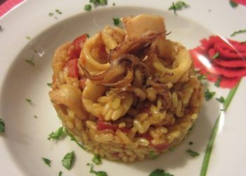 Risotto con calamari