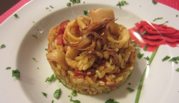 Risotto con calamari