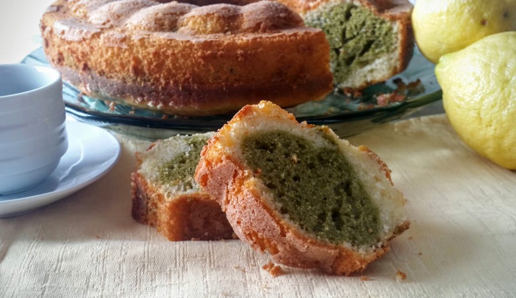 ciambella bibusto al tè verde matcha.