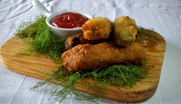 Ed ecco gli stick di ricotta e bieta pronti da gustare.