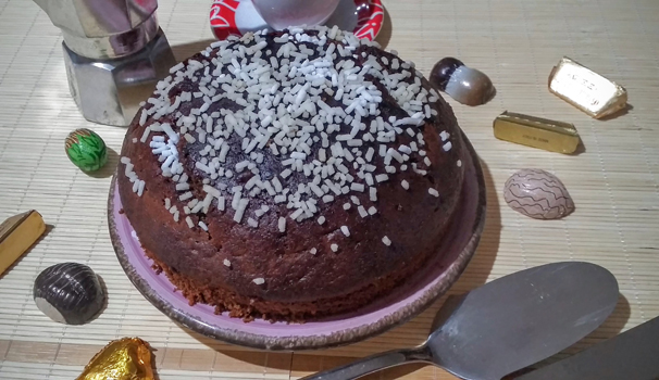 Ed ecco la torta moka pronta per la colazione.