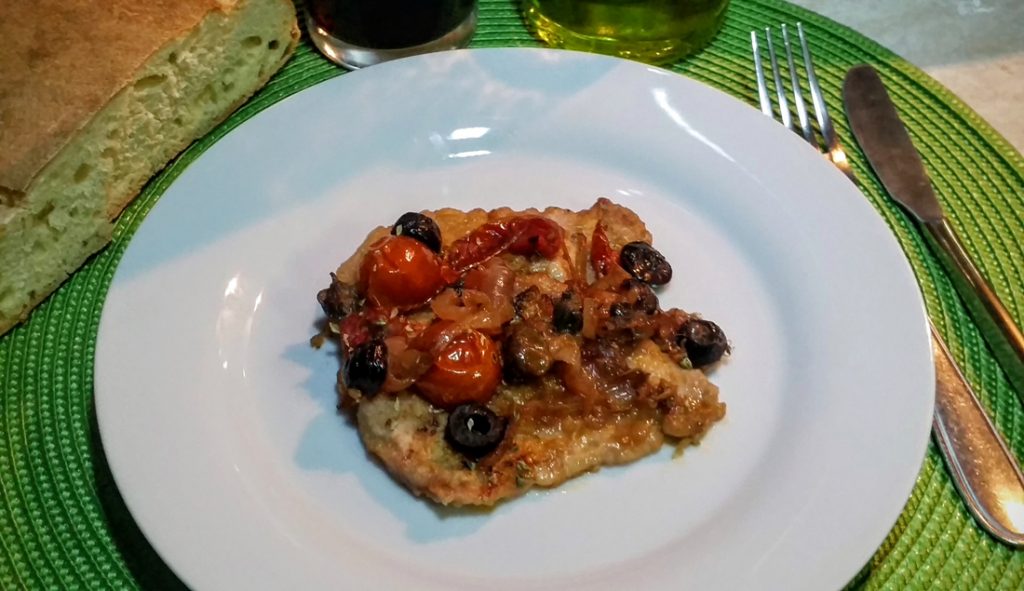 Impiattamento finale: scaloppine all'isolana