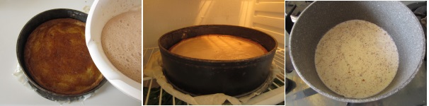 Versate sopra il cremoso e mettete in frigorifero per almeno un’ora. Realizzate la ganache circa 10 minuti prima di togliere la torta dal frigorifero. Il cremoso deve essere solidificato. Versate la panna restante in una pentola ed aggiungete la cannella. Portate ad ebollizione.