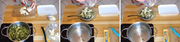 Una volta cotte le zucchine, aspettate che si intiepidiscano e, nel frattempo, tagliate la mozzarella a piccoli cubetti, aggiungetela alle verdure ed incorporare il parmigiano. Mettete da parte.