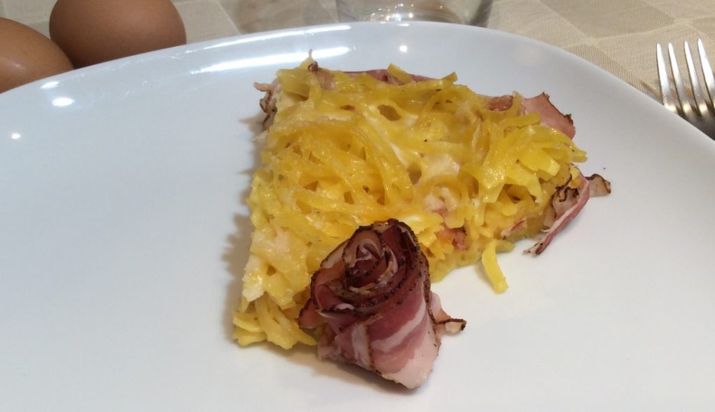 frittata di tagliolini e speck