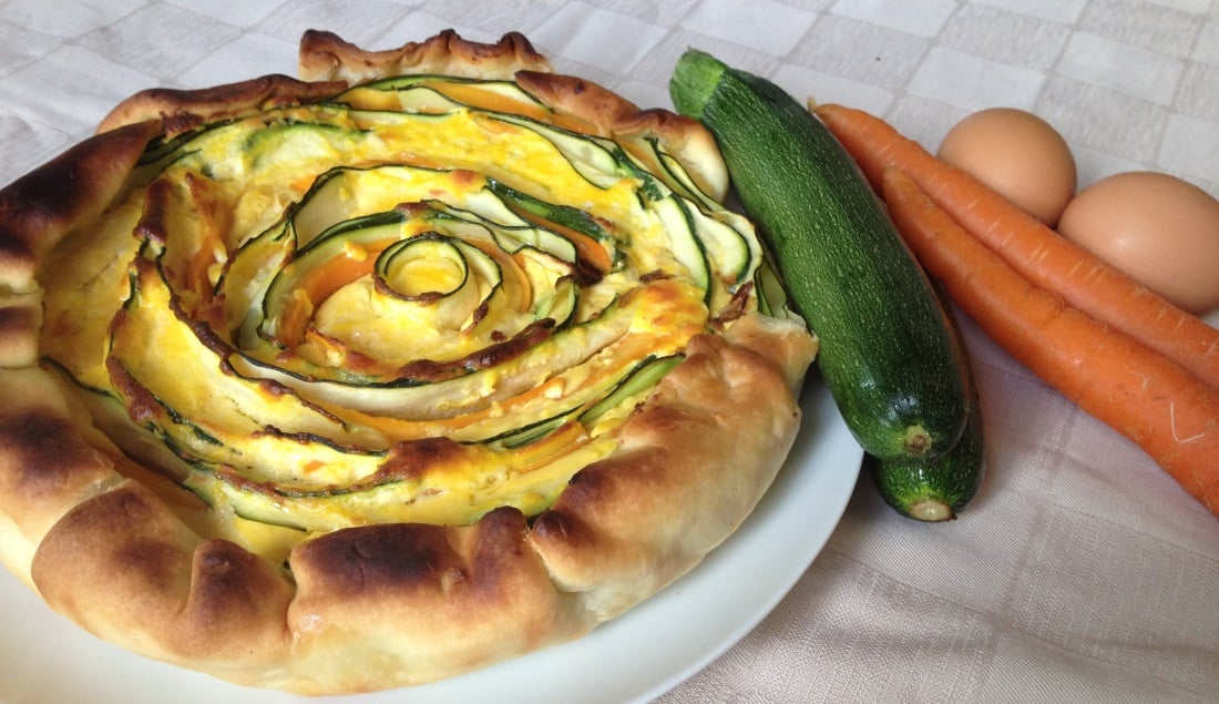 torta salata con zucchine e carote