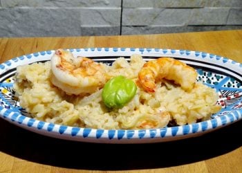 risotto gamberoni e carciofi