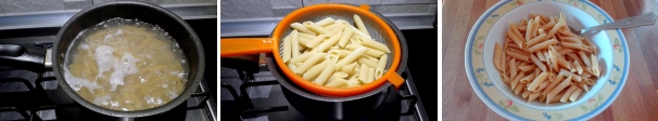 Iniziate cuocendo la pasta in abbondante acqua salata. Scolatela al dente e trasferitela in una ciotola. Conditela con due cucchiai di olio extravergine d’oliva e lasciatela raffreddare.