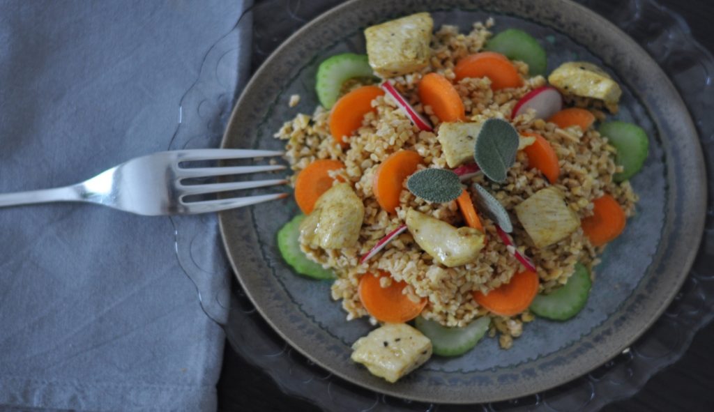 Bulgur con pollo e verdure foto passo a passo