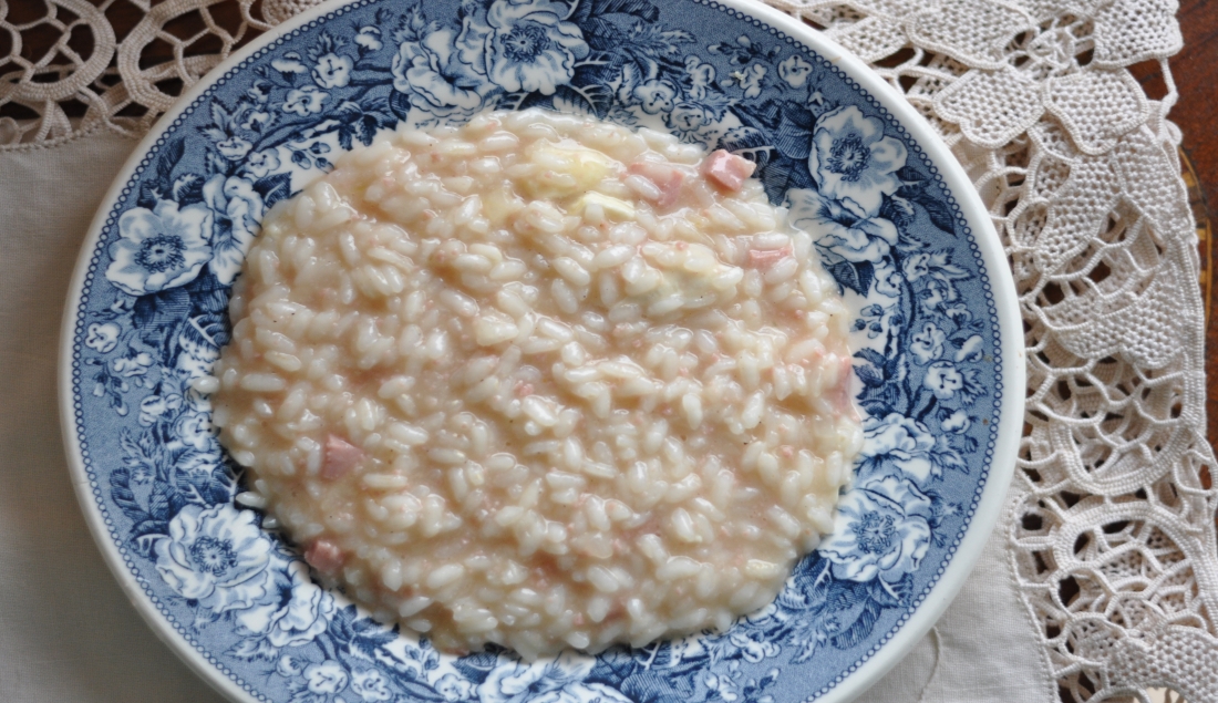 Risotto con mortadella e limone