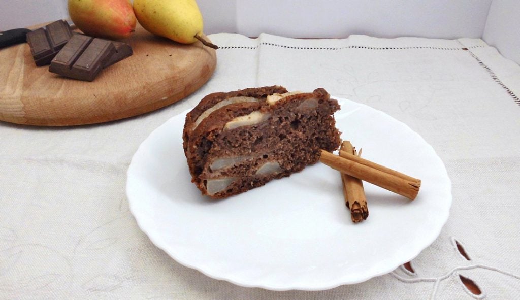 torta di pere e cioccolato con bimby presentazione