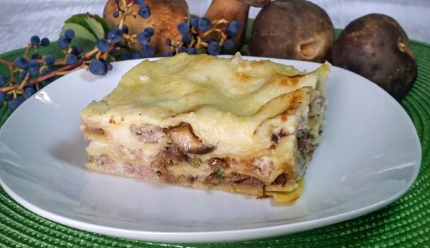 Ed ecco le lasagne ai funghi porcini pronte da gustare!