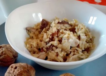 risotto ai funghi porcini con guanciale e pecorino