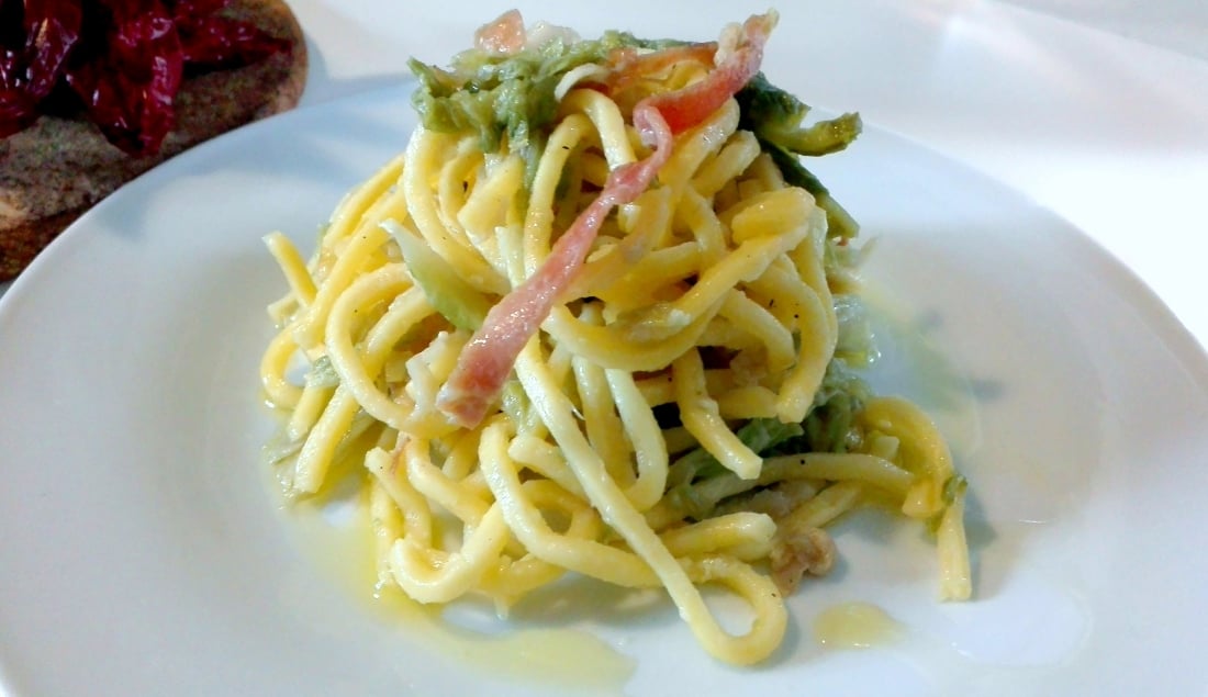 pasta con verza e speck