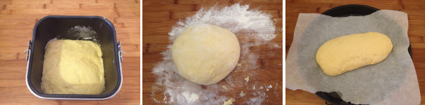 Al termine della lievitazione il panetto avrà  raddoppiato il suo volume, ponetelo in una spianatoia cosparsa di farina e formate il vostro panino. Lasciatelo lievitare ancora per 30 minuti nel forno spento.