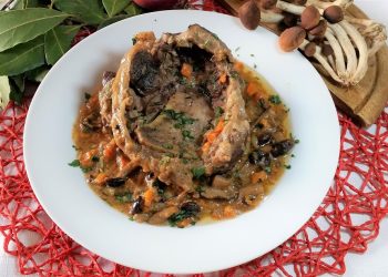 ossobuco al vino con funghi