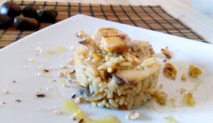 risotto alle castagne Impiattamento finale: risotto alle castagne