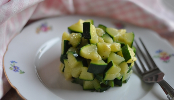 Ed ecco la nostra dadolata di zucchine pronta per essere gustata