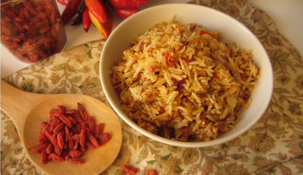 Riso Basmati con bacche di Goji e peperoncino