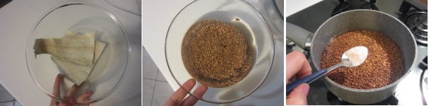 Rosti di lenticchie rosse con baccalà procedimento