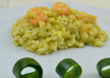 risotto alla crema di zucchine con gamberi foto finale