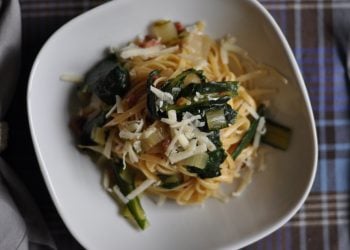 Linguine con cicoria e pancetta