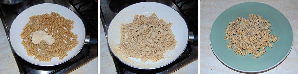 Cuocete la pasta integrale in abbondante acqua salata, scolatela bene al dente conservando un po’ di acqua di cottura. Versate la pasta appena scolata dentro la  padella con l’olio caldo, aggiungete qualche cucchiaio di acqua di cottura ed il pesto realizzato in precedenza, mantecatela a fiamma viva e servitela molto calda spolverata con una generosa manciata di semi di papavero.