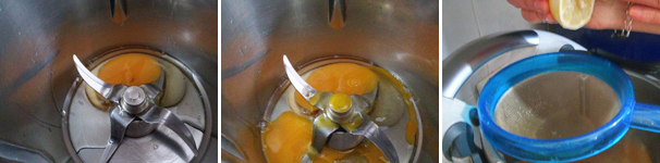 Nel boccale del bimby versate l’uovo, il tuorlo ed il succo di di limone. Vi ricordo che per questa preparazione, dove le uova restano crude, è importante che esse siano fresche.