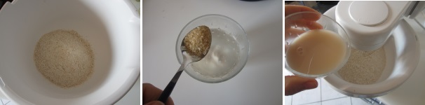 Versate la farina nella planetaria. Aggiungete un pizzico di sale. In un bicchiere con acqua tiepida sciogliete lo zucchero e il lievito. Versate il liquido nella planetaria e lavorate l’impasto alla velocità minima.