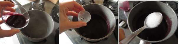 Aggiungete subito il succo e rimescolate per ottenere un composto omogeneo. Versate la vodka e unite la vanillina. Mescolate per un minuto fin quando il composto non inizierà addensarsi.
