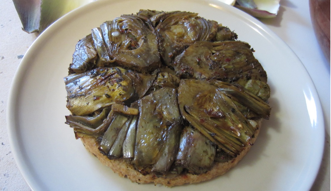 Tarta tatin con carciofi e ricotta salata facile