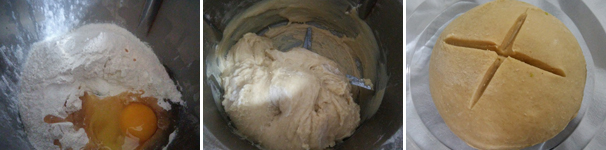 Aggiungete poi l’uovo, lo zucchero, l’olio di semi di girasole, la farina manitoba, la farina 0, la buccia di limone grattugiata, e mandate a modalità spiga per 2 minuti. Prelevate l’impasto dei panini dolci al latte, formate una palla, adagiatela in una ciotola. Formate una croce con un coltello in modo da favorire la lievitazione, e lasciate l’impasto al coperto per circa 3 ore.