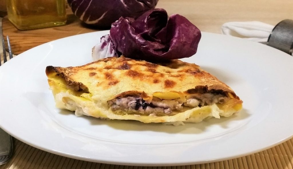 crepes con ricotta e radicchio