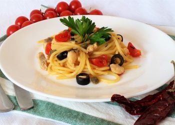 spaghetti con gallinella di mare