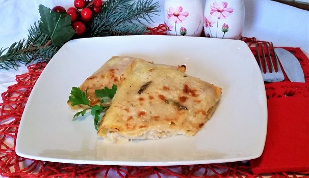 Ecco pronte le crespelle alla valdostana con funghi.