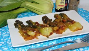 pak choi allo zenzero Impiattamento finale: pak choi allo zenzero