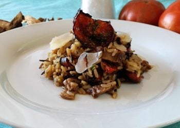 riso selvaggio con pomodori arrosto e grana padano