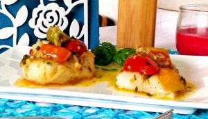 halibut con pomodorini e basilico halibut con pomodorini e basilico