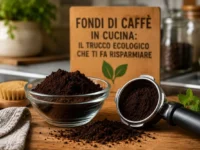Fondi di caffè utilizzati come detergente naturale in cucina per pulire superfici e eliminare i cattivi odori