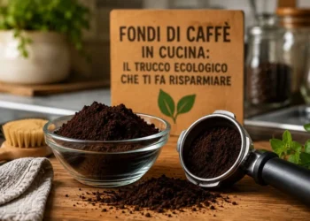 Fondi di caffè in cucina: il trucco ecologico che fa risparmiare Fondi di caffè utilizzati come detergente naturale in cucina per pulire superfici e eliminare i cattivi odori