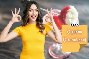 ragazza fa ok gelato senza panna e zucchero