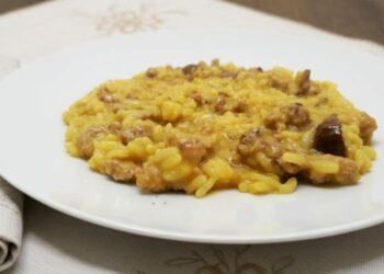 risotto cremoso funghi salsiccia zafferano ricette.com